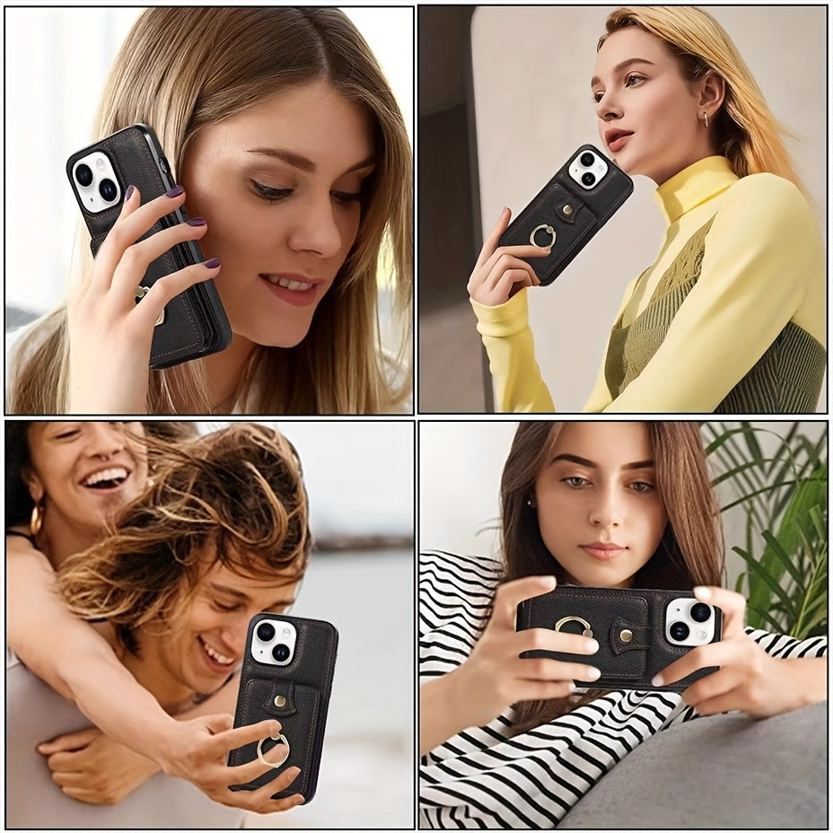 Phone Case: 2-in-1 Magnetic Case with Card Holder & Kickstand for iPhone 12/13/14/15/16 Plus/Pro Max -RFID Blocking, Shockproof Armor Bumper, Slim Heavy-Duty, Wireless Charging Compatible, Great Gift for Her