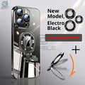 [Magnetic Phone Case] Phone Case: Magnetic Phone Case With U-Shield Stand For IPhone 17/17 Air/17 Pro/17 Pro Max/16/15/14/13/12/11 Plus/Pro/Pro Max, Electroplated PC Full Coverage Shockproof Protective Case, Transparent Back Design, Lens Protector Include