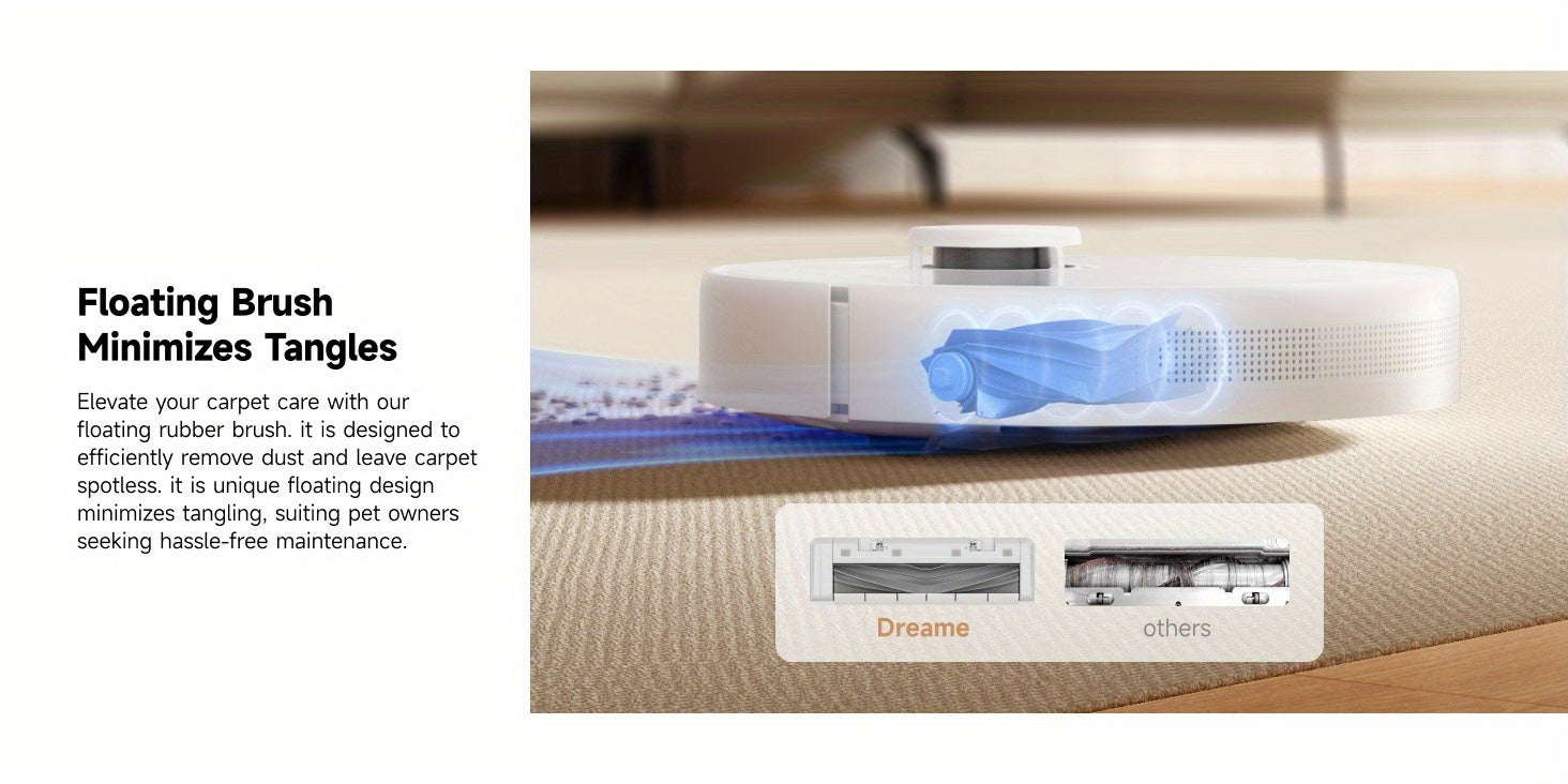 DREAME D10 Plus Gen 2 Robot Vacuum and Mop, Self-Emptying Base for 90 Days of Cleaning, 6000 Pa Suction and LiDAR Navigation, Obstacle Avoidance, Wi-Fi Connected, Refurbished