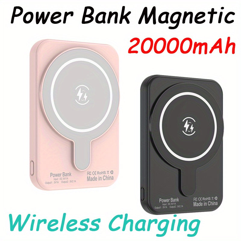 [Ideal Gift] 20000Mah Magnetic Wireless Portable Power Bank Upgraded, Mini Portable Charger, Power Bank Fast Charge, USB Output Portable External Backup Battery Charger, for Iphone 16/ 15/ 14/ 13/ 12/ Pro Max/ Plus Series, Ideal Gift for Friends And Famil