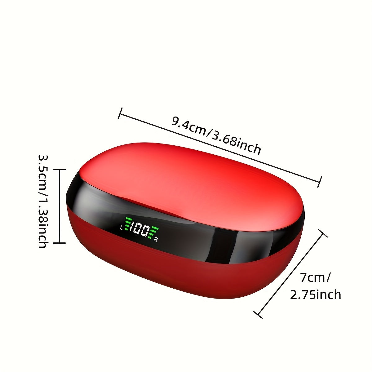 1pc True Wireless Earbuds With Mic, TWS In-Ear Headphones With ENC Noise Cancelling, Touch Control Volume, Wireless Earhook, LED Display Charging Case, Semi-Open-Back, BT 5.4 Compatible With Cellphones, 300mAh Rechargeable Battery, Type-C Charging