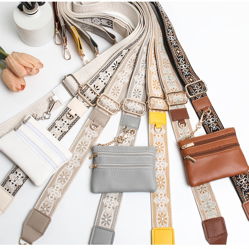 Clip And Go Strap Phone Strap with Pouch, Adjustable Phone Strap Crossbody, Detachable Wrist Strap with Wallet,, with Beaded Phone Charm Lanyard