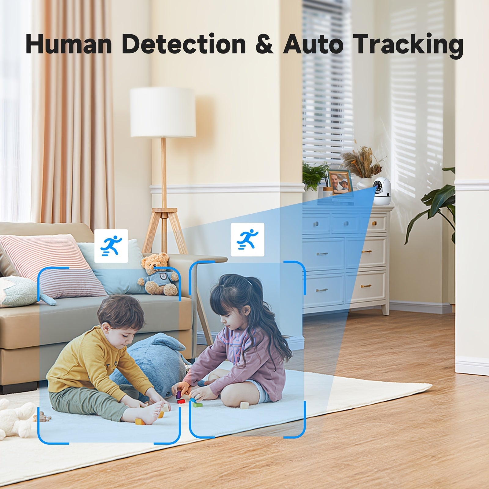 2 Indoor Cameras, Home Security, 355° Rotation, Suitable for Child and Pet Monitoring, Motion Detection, Full-Color Night Vision, Two-Way Audio, 2.4G/5G WiFi, Cloud Storage and Up to 256GB TF Card Recording, Alexa Support, The Perfect Gift