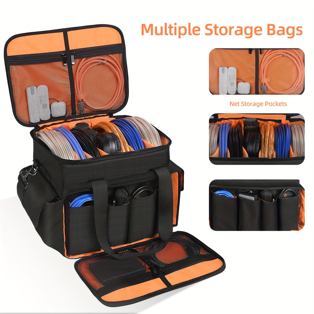 DJ Equipment Carrying Bag with Removable Sections, Ideal for Organizing Cables And Additions for Performances And Travel, Perfect for Musicians And Daily Use