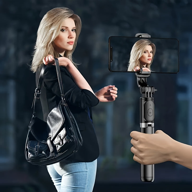 Professional Retractable Selfie Stick, 40 Inch Floor Tripod with Wireless Remote, 360° Rotation, Stable Anti-Shake Design, Compatible with iPhone/Android Smartphones, Ideal for Travel Vlogs & Outdoor Live Streaming