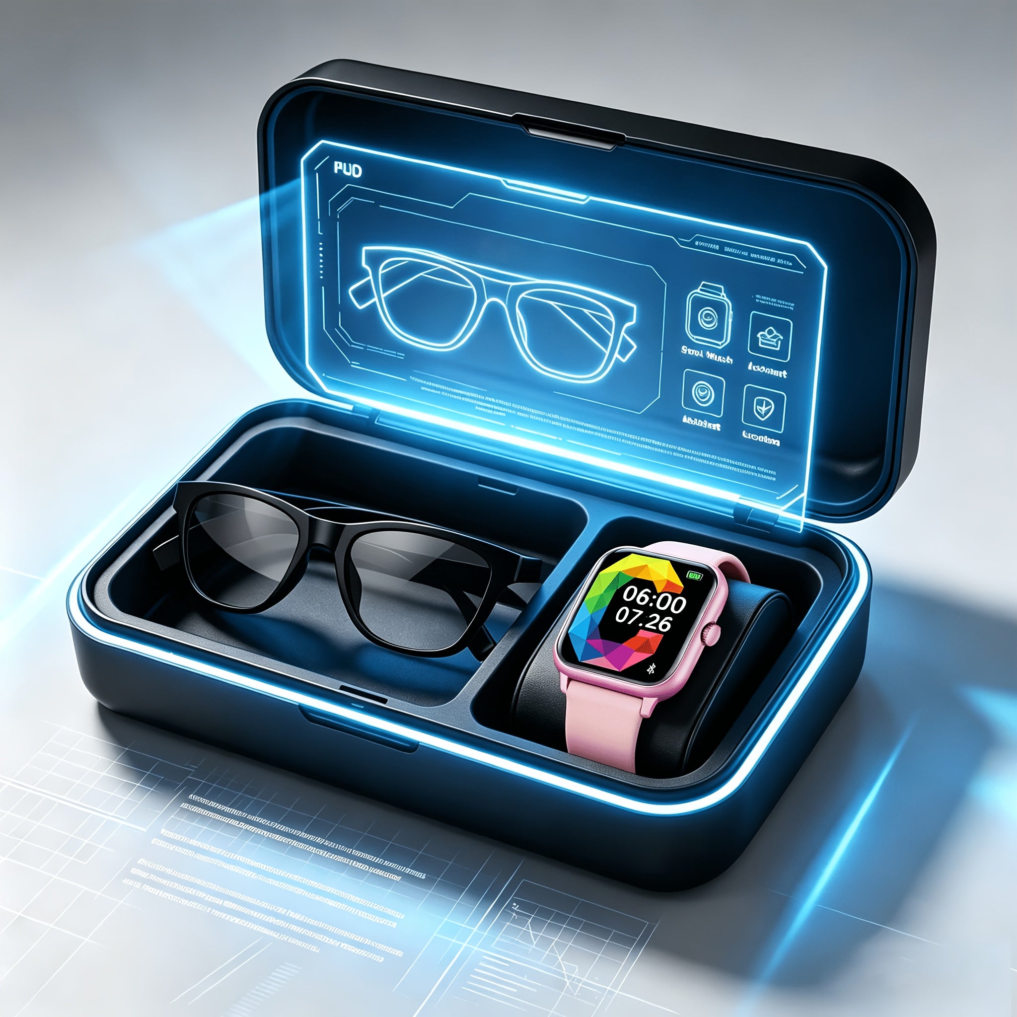 [Smart Watch & Glasses] 2026Ai New Full-Touch Smart Watch And AI Translation Smart Glasses Set, Real-Time Online Translation in Multiple Languages And Photo Translation at Your Fingertips. Built-In Microphone And Speaker, Supports Calling And Music Playba