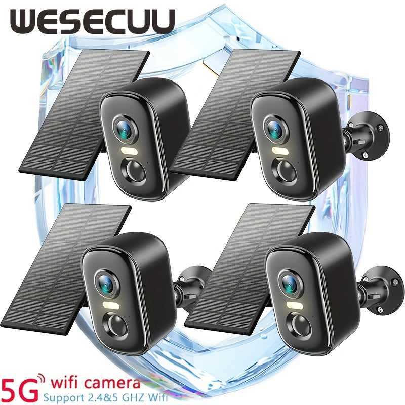 Wesecuu Solar Camera Offers Wireless Security Solutions for Both Indoor And Outdoor Use, Ideal for Home Surveillance. It Is Compatible with 5G And 2.4Ghz Wifi, And Can Be Monitored Via a Smartphone App. This Camera Is Suitable for Pets