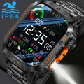 [Smart Watch Wireless] COIUSOR Men's 2. 01 Inch Smart Watch, Wireless Call, 100+ Sports Mode, LED Flashlight, Purple Light, Mobile Phone Sync, Information, Compatible With iPhone & Android Devices, COIUSO
