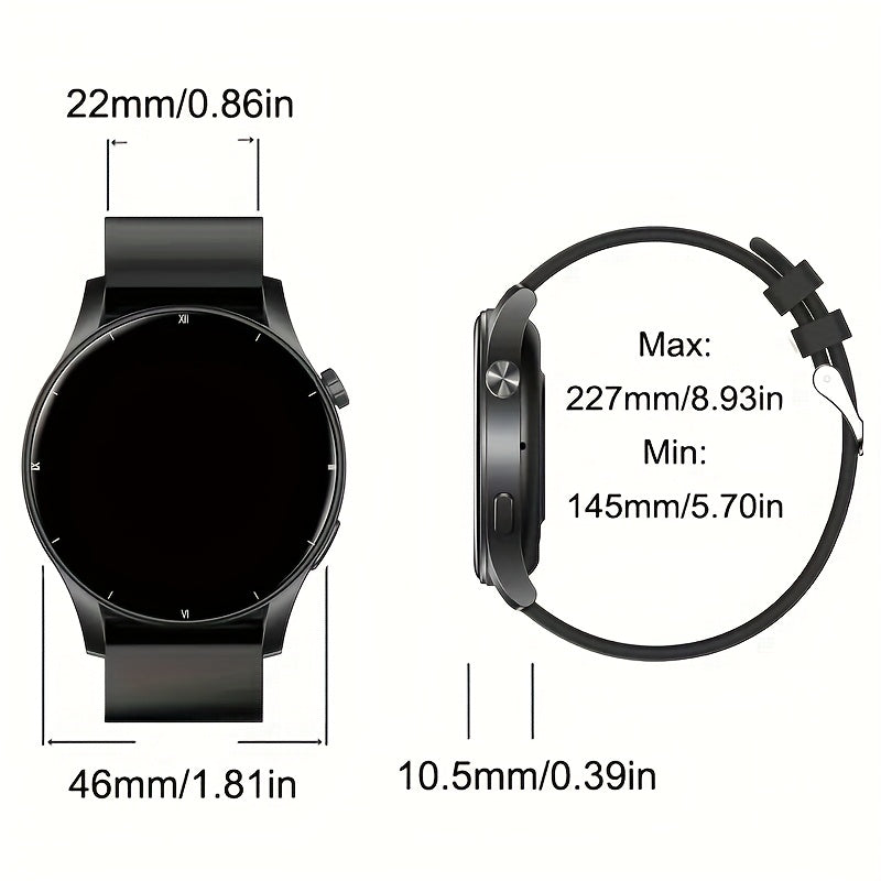 Valentine's Day Gift - Smartwatch, 1.52-inch High-definition Full Touch Screen, Unisex - Wireless Calls/text Messages/multiple Sports Modes/remote Camera Control/fitness Tracker, Compatible with Android And iPhone, USB Charging, Alloy Case/silicone