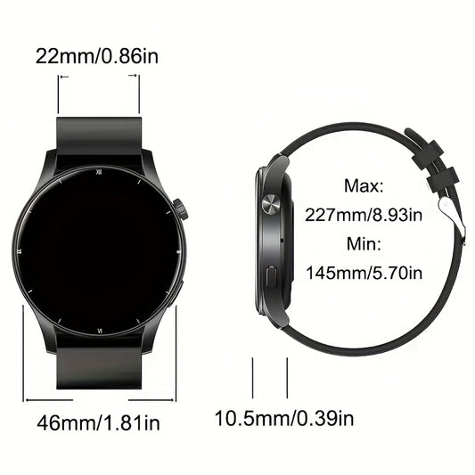 Valentine's Day Gift - Smartwatch, 1.52-inch High-definition Full Touch Screen, Unisex - Wireless Calls/text Messages/multiple Sports Modes/remote Camera Control/fitness Tracker, Compatible with Android And iPhone, USB Charging, Alloy Case/silicone
