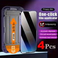 [Privacy Tempered Glass] 4pcs for Iphone Privacy Tempered Glass Screen Protector Anti-Peeping, Auto Dust-Elimination, Bubble Free, HD Clear, Easy One-Click Installation