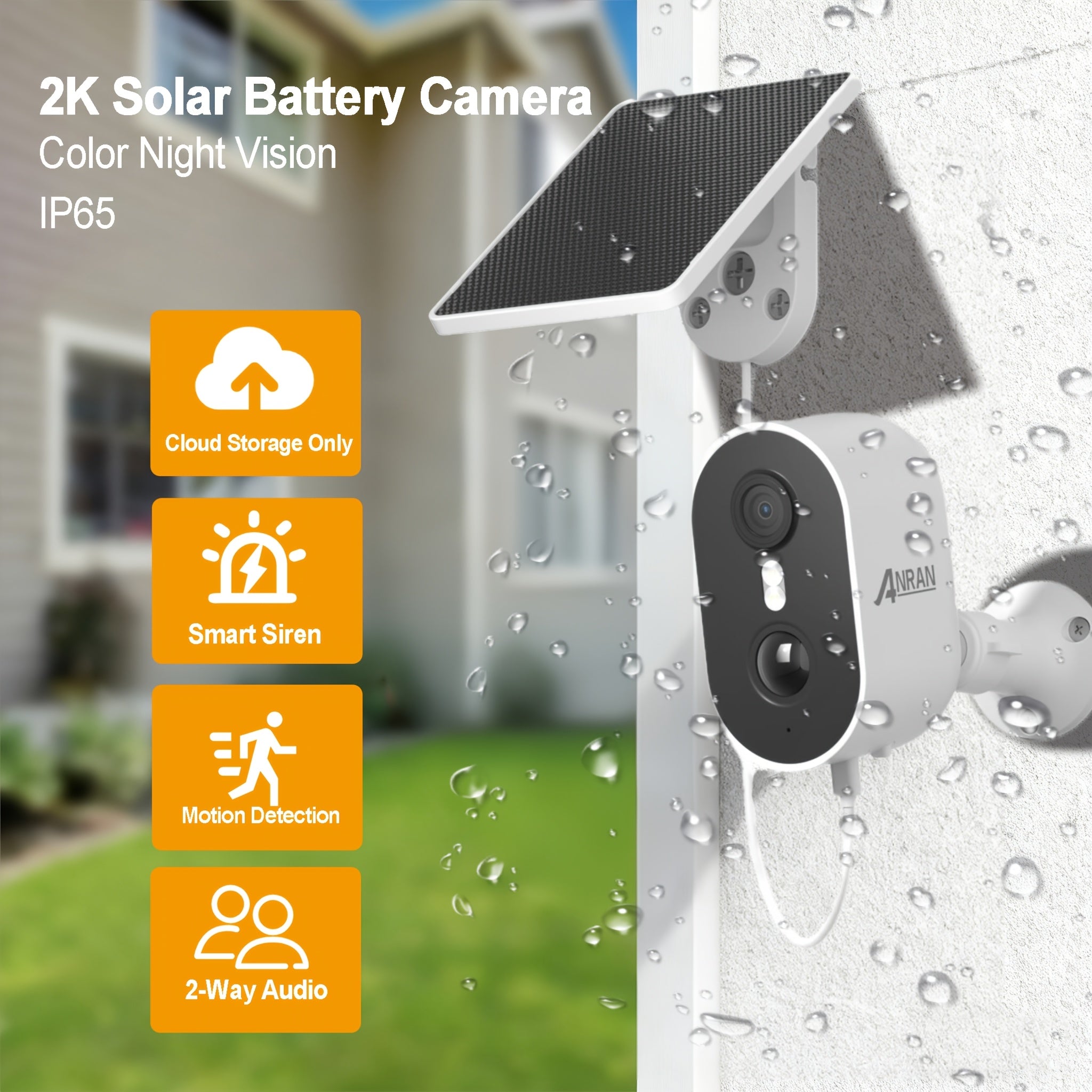 Outdoor Security Camera for Driveway Monitoring, 3MP with AI Motion Detection, 2-Way Audio & Color Night Vision, Cloud Storage Only, PIR Human Detection, Siren Alarm, Alexa Compatible