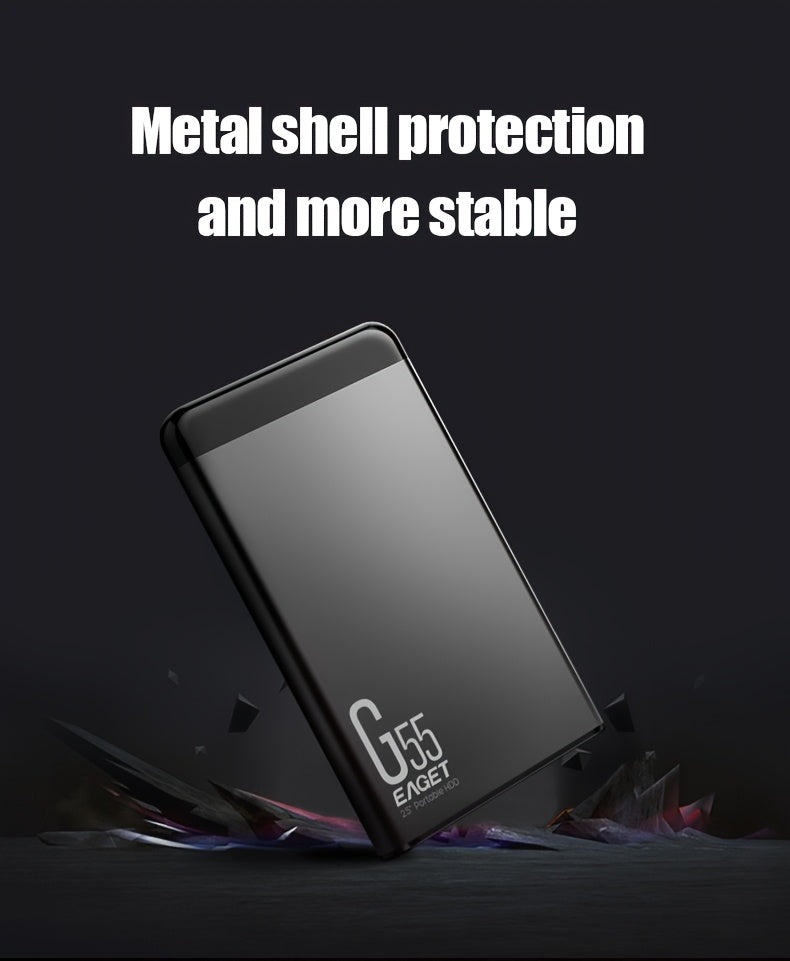 EAGET G55 High Speed Portable Hard Drive Disk Mobile Hard Drive Computer External Large Capacity Mechanical Hard Drive Plug And Play Game/File/Video/Music
