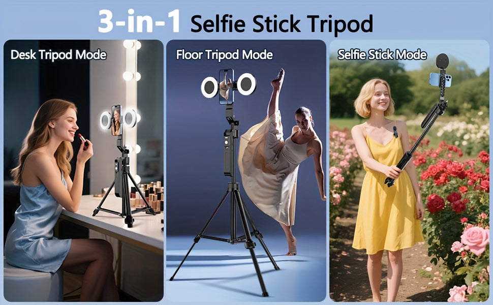 Vlogging Kit for Phone, 70.9" Auto Face Tracking Tripod for Phone with Light, Microphone, Content Creator Essentials Starter Kit for TikTok/YouTube