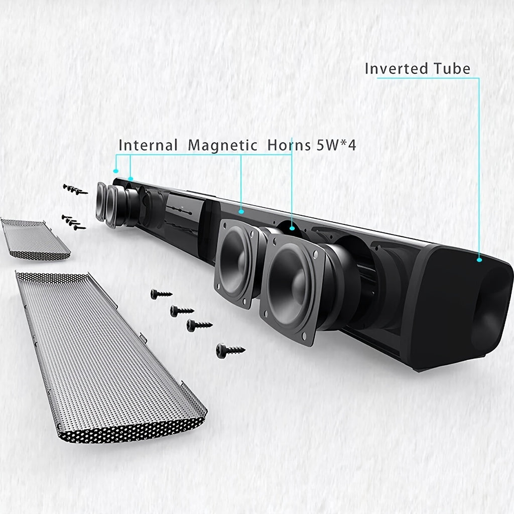 Wireless 4 Speaker Surround Sound Bar System with Subwoofer for Home Theater And Remote Control, Featuring ARC, Optical, And AUX Connections