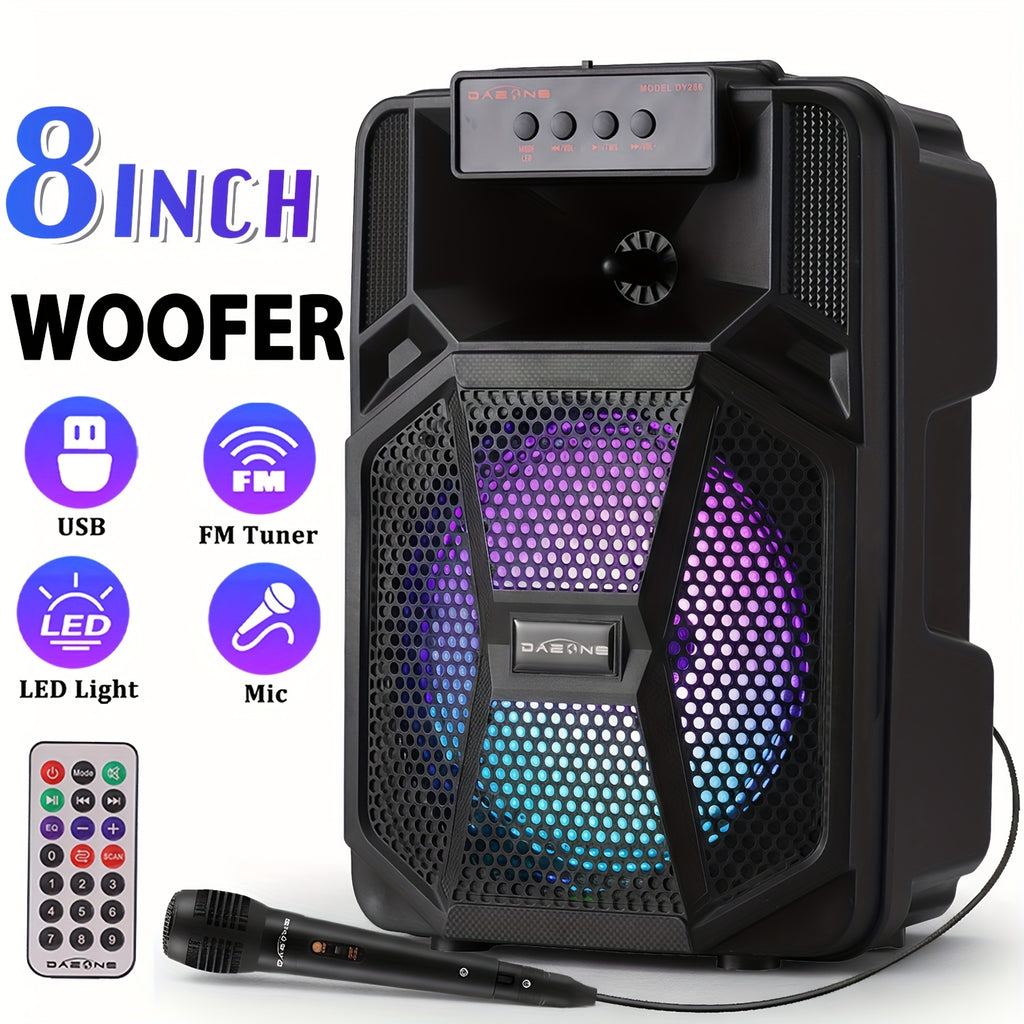 3000W BT Connection PA Speaker with Dual 6.5inch Woofers - Wireless Karaoke Machine, FM Radio, Party Lights & Wired Mic - Deal for Party Events