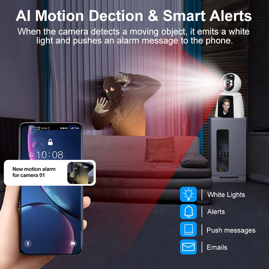 3 Inch Screen Pet Camera Smart Home Video Calling, Baby Kids Monitor Cameras WiFi for Home Security Indoor, Cat Dog Camara De Segurida Smartphone 2 Way Talk, 24/7 Recording, Motion Sensor Detection with Speaker