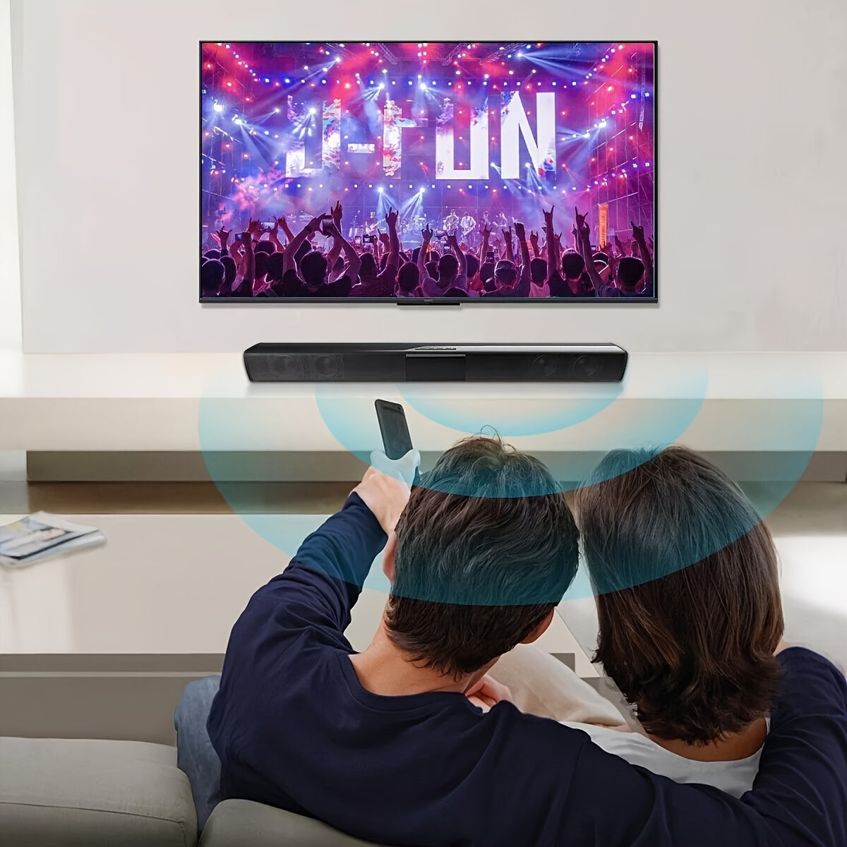 [Surround Soundbar] 1pc Digital 5.1 Surround Sound Bar for Smart TV, High Power 4 Speaker System Bathroom Radio - Wireless Enhanced Home Theater System with Adjustable Speakers & Subwoofer, Can Be Used for PC Games Projectors, Remote Control