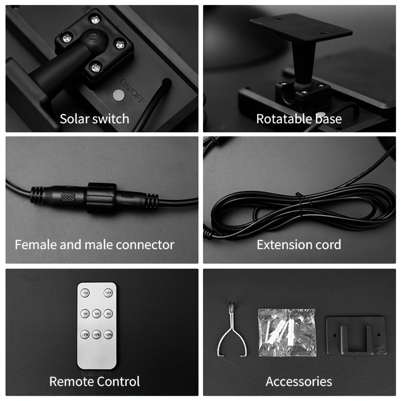1 Pack Solar Pendant Light, Indoor Outdoor Solar Powered Lighting Fixture, Adjustable Brightness, 3 Brightness Modes, Rechargeable Solar Battery, 3200 Mah Large Capacity Battery, Remote Control, 2 Solar LED Bulbs, Warm Light And White Light Styles