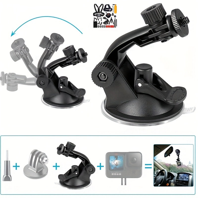 A Comprehensive 21-In-1 Accessory Set for Action Cameras, Suitable for Gopro Hero Models 12 Through 4, As Well As Session, Fusion, Insta360, DJI, SJCAM, APEMAN, AKASO, And Various Other Camera Brands