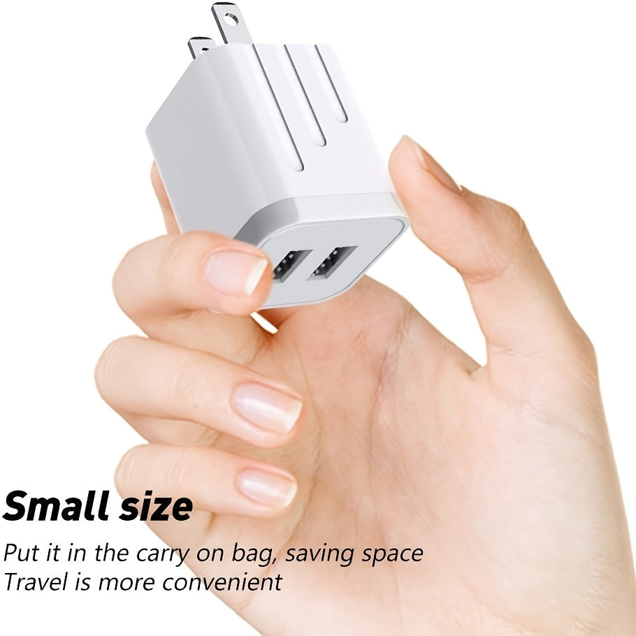USB Wall Charger, JOZASHON 2.1A/5V Dual Port USB Cube Power Adapter Charger Plug Block Charging Box Brick for iPhone 16 15 14 13 12 11 Pro Max SE XS XR X 8 7 6 6S Plus, Galaxy, Android Phones