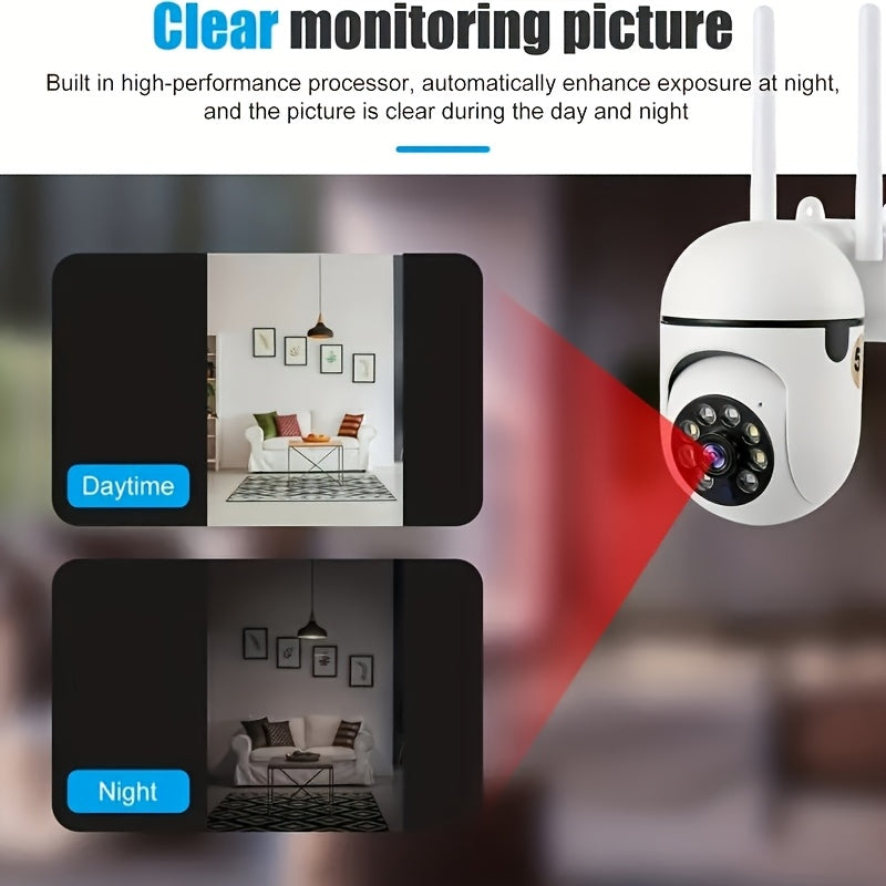 Set of 6 Featuring 1080P Full HD Clarity, Equipped with a 355-Degree Rotatable Panoramic Wireless Round Night Vision Camera, Offers Two-Way Audio, Motion Detection Capabilities, Compatible with Smartphones, USB Powered, Ideal for Home Security