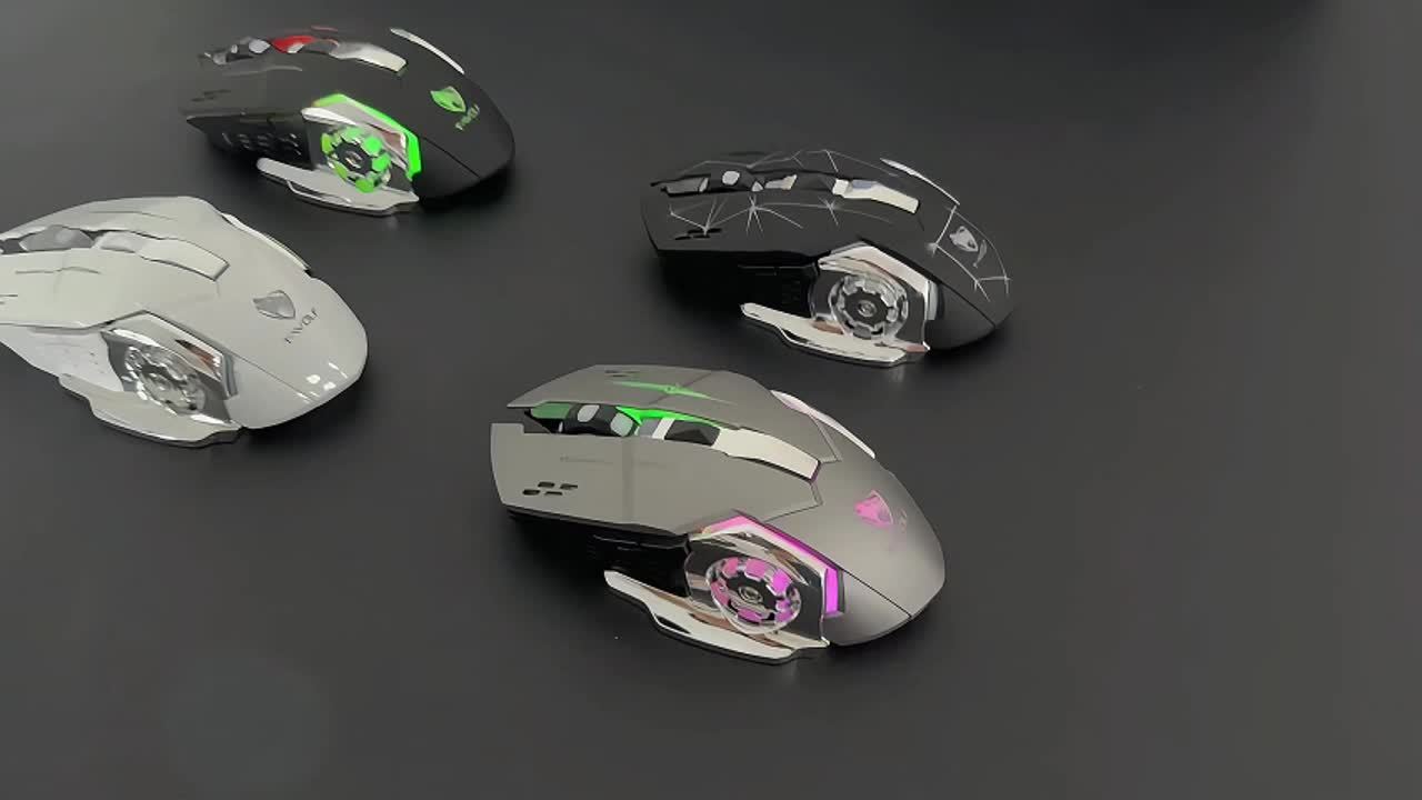 Silent Wireless Mouse - T-WOLF Rechargeable BT5.0 + 2.4G Dual-Mode Office Mouse, Full-Size Ergonomic Comfort for Extended Work, Study & Gaming, RGB Aesthetic Desk Setup Accessories, Back to School Gift