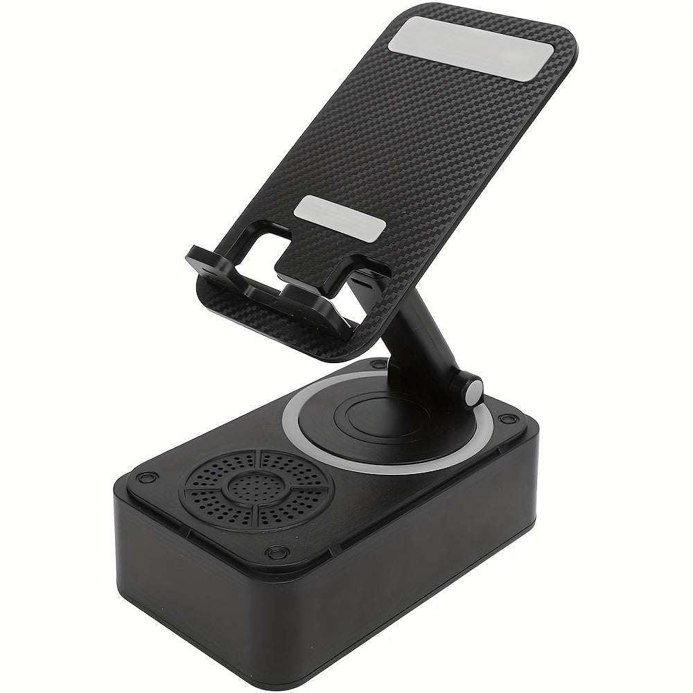 5 in 1 Mobile Device Holder with Wireless Speaker | 360° Adjustable Mount for Tablets And Smartphones, Portable Phone Stand with Base HD Surround Sound, Rechargeable for Emergencies - Tech Gadgets, Innovative Electronics