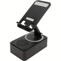 5 in 1 Mobile Device Holder with Wireless Speaker | 360° Adjustable Mount for Tablets And Smartphones, Portable Phone Stand with Base HD Surround Sound, Rechargeable for Emergencies - Tech Gadgets, Innovative Electronics
