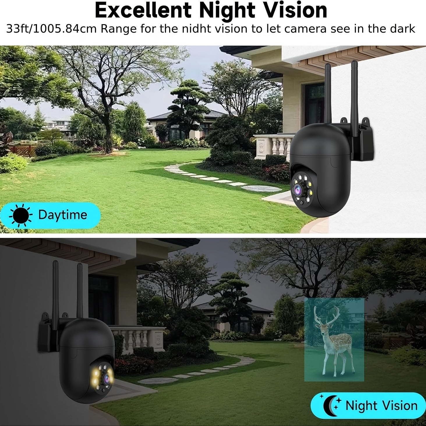 [AI Wireless Camera] 4pcs Wireless Camera Indoor | 3MP, CLOUD Storage, 2.4/5G WiFi, AI Motion Detection, Two-Way Audio, Color Night Vision, Home Surveillance Security System