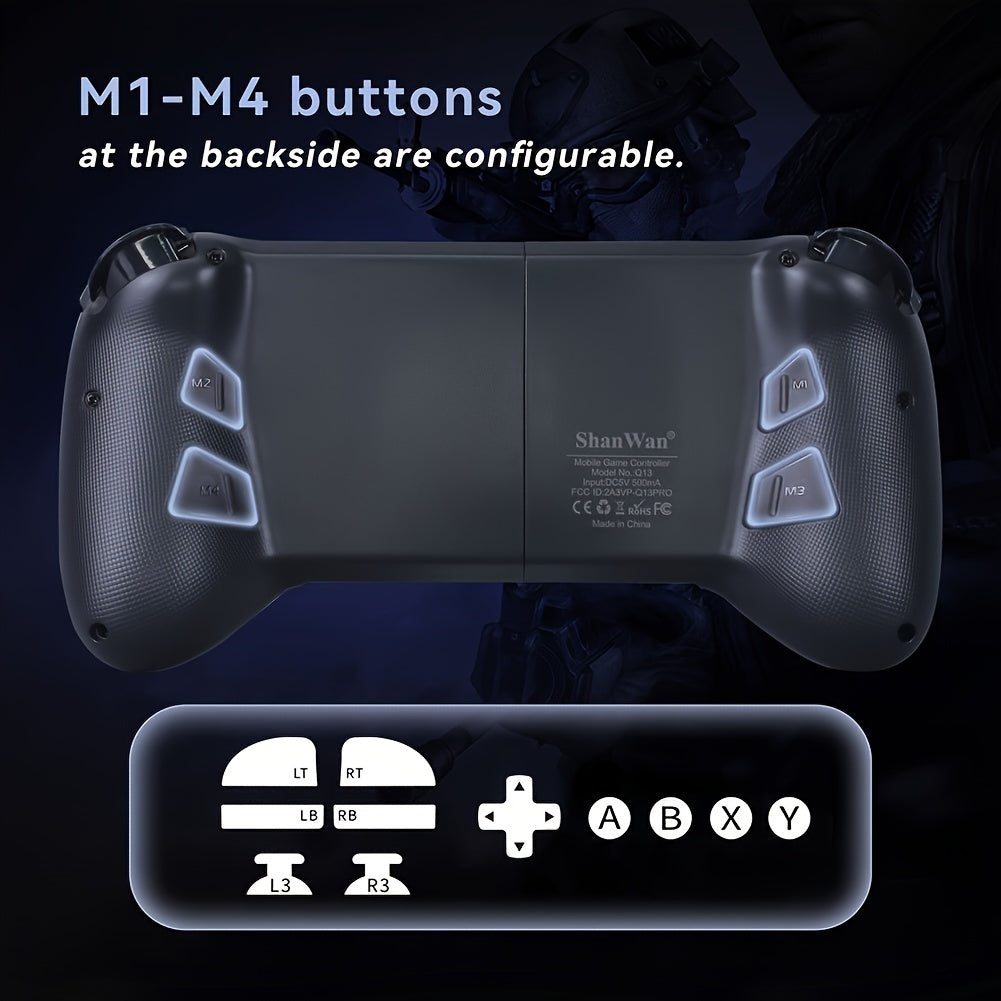 Wireless Gamepad for Iphone/Android/Steam Mobile Phone Controller Wireless Game Controller Joystick Retractable Gamepad for PC