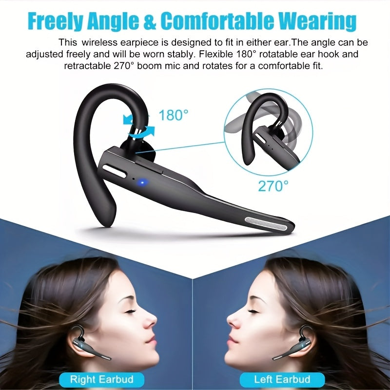 Wireless Single-ear Business Earbuds, Headphones with Microphone, Driving Headphones, Business Headphones, LongHours Of Standby Time, Suitable for Voice Call/video/sports/driving/work