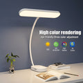 LED Eye-Care Reading Lamp, Flexible Gooseneck Book Light, 3 Color Temperature Dimmable Desk Lamp with USB Charging Port, No Flicker Table Lamp for E-Book, Study, Office & Bedroom