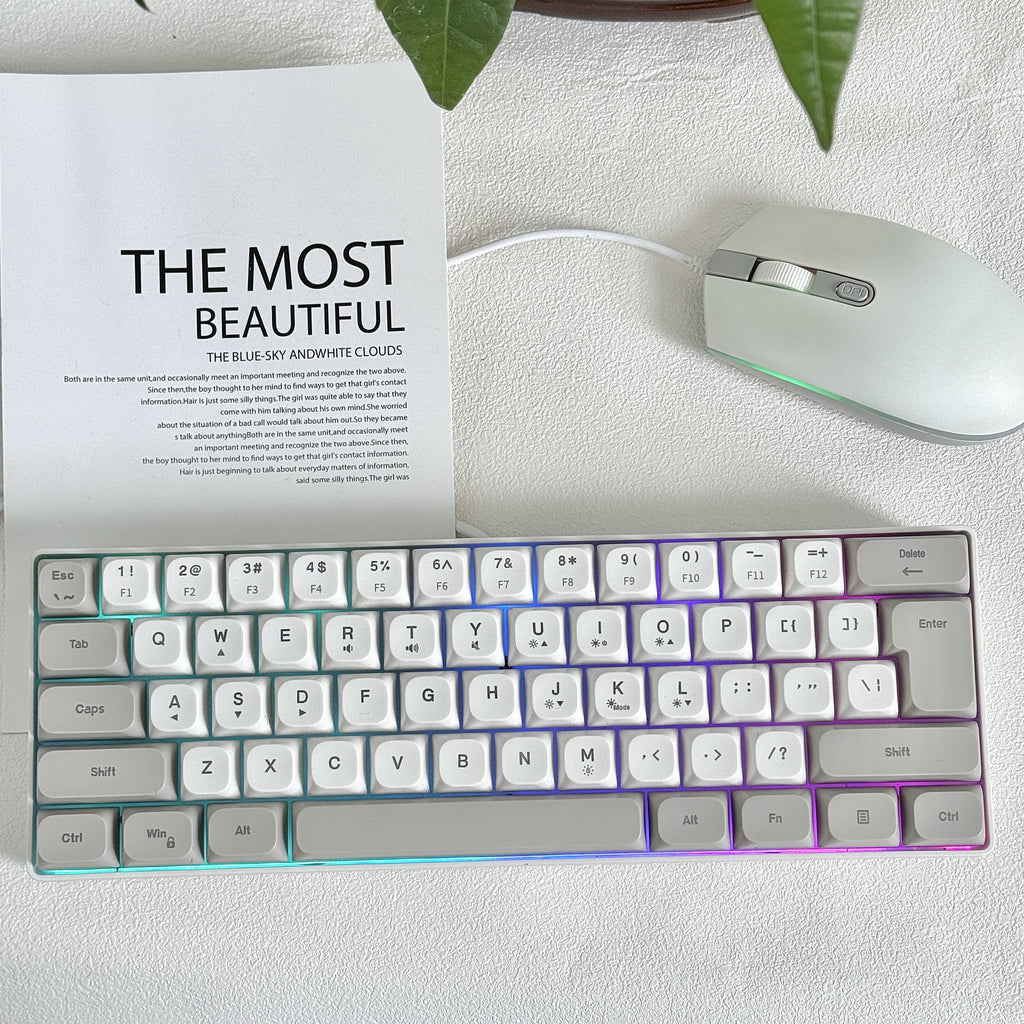 Hot Selling, 68 Key RGB Luminous Wired Gaming Keyboard]Mechanical Feel Keyboard for Gaming And Office, Film Switch Keycap Design, Wired Tpckey And Wire Separation Design.(K701)