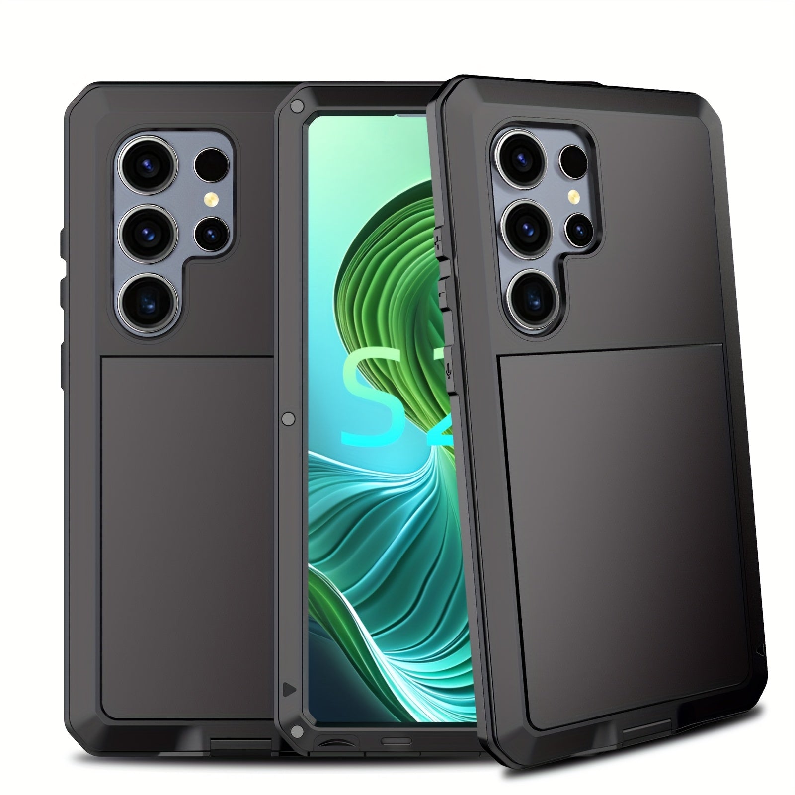 Phone Case - Suitable for Samsung S23Ultra/S24Ultra Heavy Metal Drop Protection Case, Built-In Glass Screen Protector, Dustproof And Shockproof Rugged And Durable