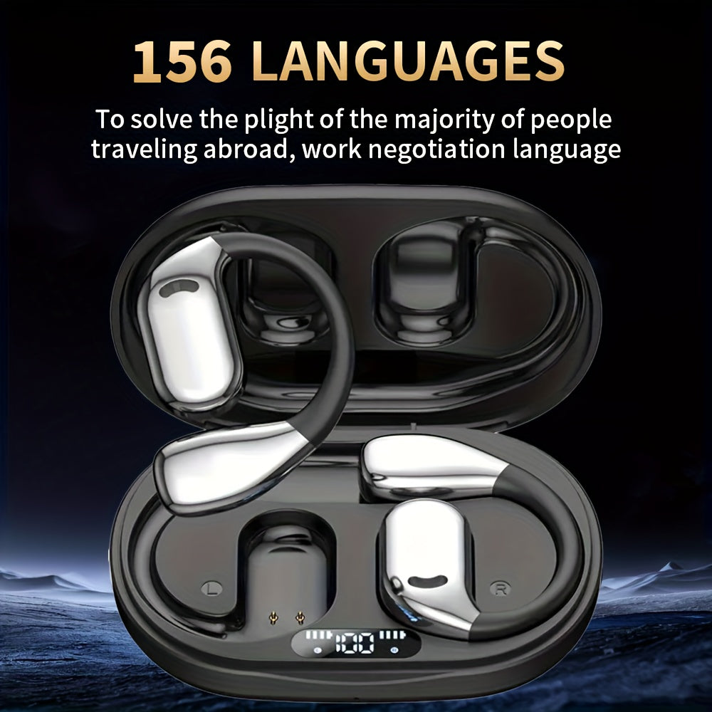 [AI Translation Earphones] 3-In-1 AI Translation Earphones | Real-Time Translation for 156 Languages, Bone Conduction Wireless Headphones - Ideal for Travel, Business, And Learning