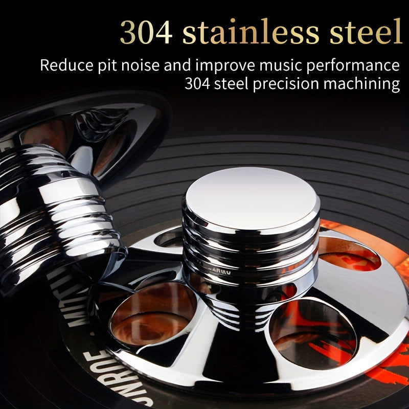 YYAUDIO Metal Record Weight Stabilizer for Turntables | LP Clamp That Reduces Noise, Durable Polished Surface, Compatible with Vinyl Records & Audio Devices, Accessory for Noise Reduction, Elegant Audio Add-On, Engineered with Precision