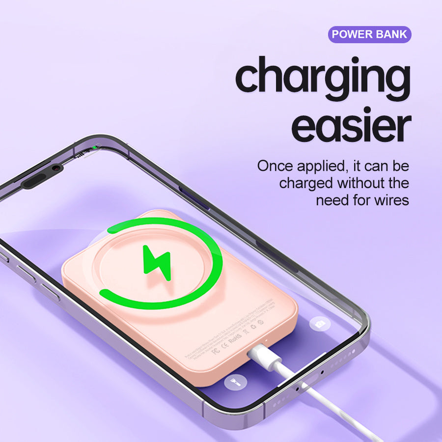 Winsway 5000mAh magnetic mini mobile power bank, supports PD and QC 3.0 fast charging, colorful and versatile, suitable for iPhone 17/16/15/14/13 series