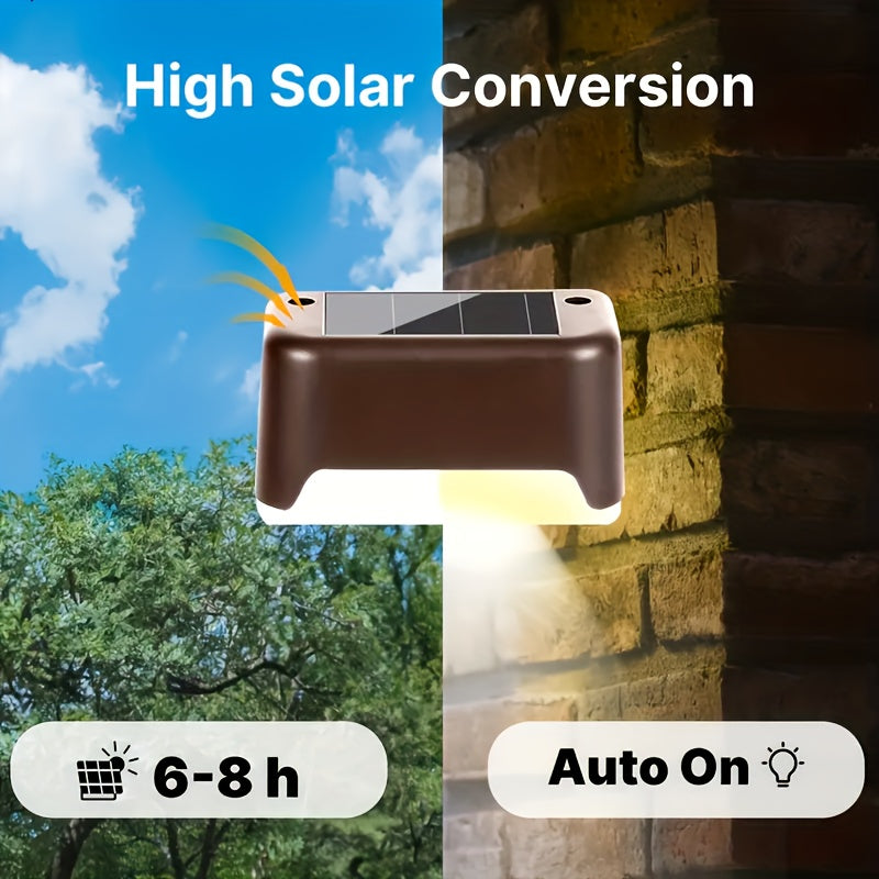 [Solar LED Roof Lights] Solar Deck Light 32pack/16pack/8pack Solar LED Roof Lights, Automatic Switch on and Off, 12-hour Lighting of Outdoor Stairs, 800mAh Fences and Passages, Warm White Light, Easy to Install, Very Suitable for Commercial Spaces Such as