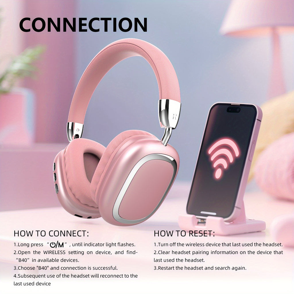 B35 Wireless Over-Ear Noise-Canceling Headphones | Wireless 5.3, Metal 90° Rotating Earpads, 6-8 Hours Of Playtime | Noise-Canceling For Immersive Sound | Compatible With Ios, Android, And Windows | Ideal For Music, Gaming, And Commuting