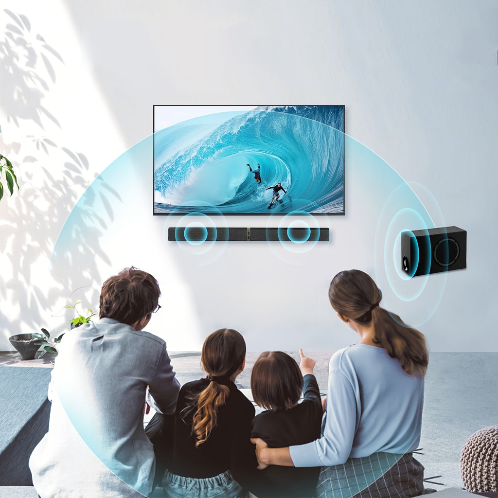 [Home Theater] Sound Bar with Subwoofer, SoundBar for Smart TV, Wireless Speaker, Deep Bass, TV Audio System with ARC/Opt/AUX for Enhanced Home Theater Sound, with Infrared Remote Control