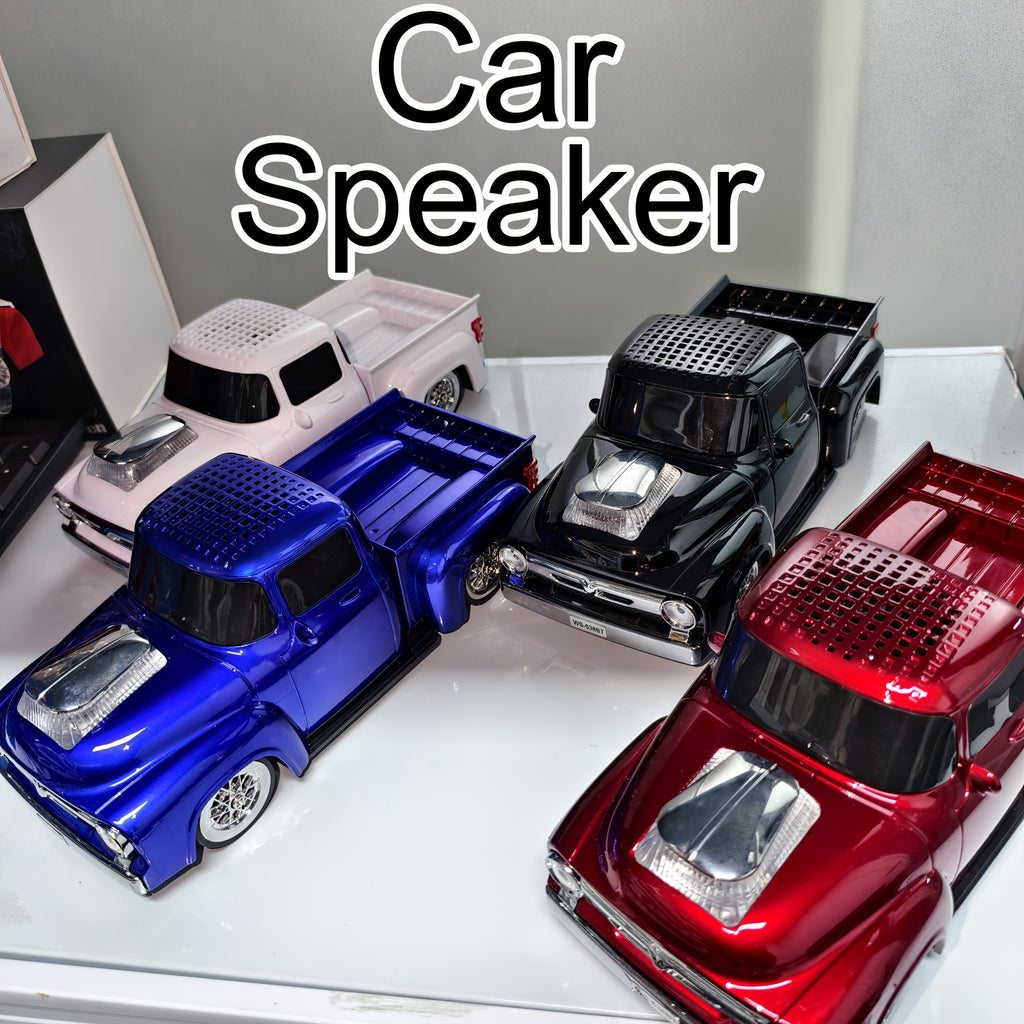 Portable Car-Shaped Wireless Speaker with TWS Stereo Sound, USB/FM/TF/Wireless/AUX, Compatible for Smartphones Tablets PC, USB, Bass for, Outdoor, Car Audio, Holiday Gifts for