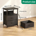 [LED Nightstand Set] WHONLINE 1/2pcs Night Stand With Charging Station, LED Nightstand Set Of 1/2, Smart Night Stand With U-S-B Ports And Outlets, 2 Fabric Storage Drawers With PU Finish, Bed Side Table For School And Dormitory Storage, White Or Black