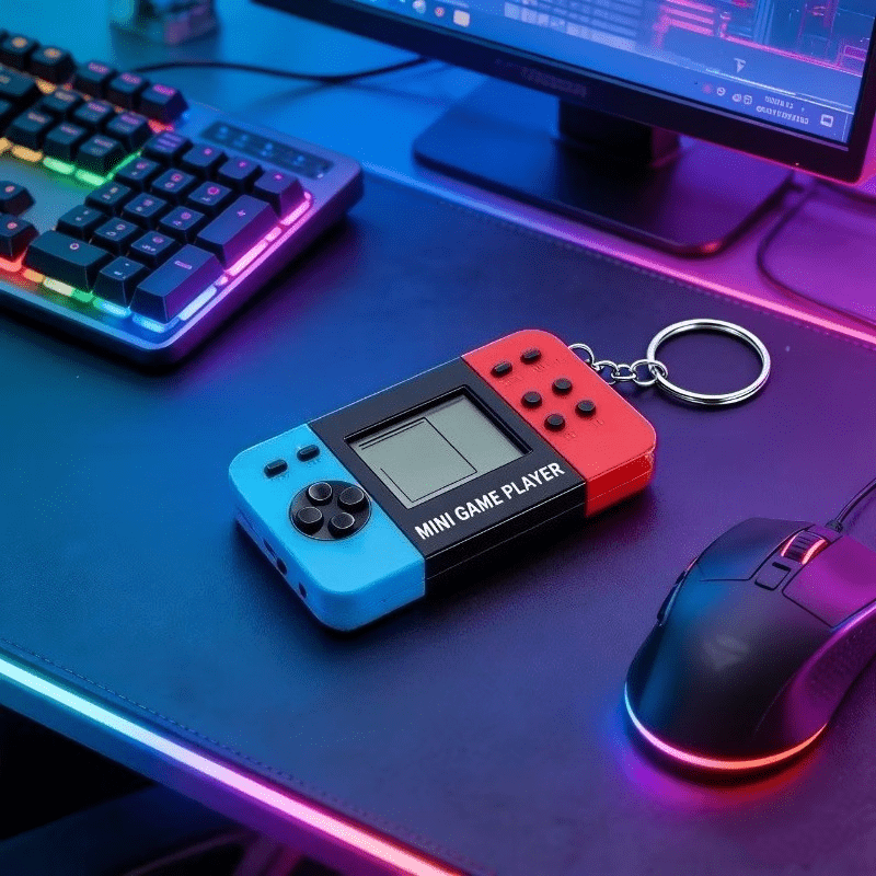 Buy One Get One Free, a Total of 2pcs Game Consoles, One 3.5-inch Enlarged Screen Retro Game Console and One Mini Arcade Game Console with Keychain, for Fun Anytime, Anywhere, Perfect Party Gifts, Easter Gifts, Christmas Gifts