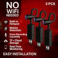 3pcs 1024P Smart Mini Camera, Motion Detection, Built-In AP Hotspot, Real-Time Viewing Without Internet, 2.4G Flexible Lens, Portable And Lightweight, Easy Installation | Suitable for Lectures, Classrooms, Offices, Business Meetings, Indoor Security