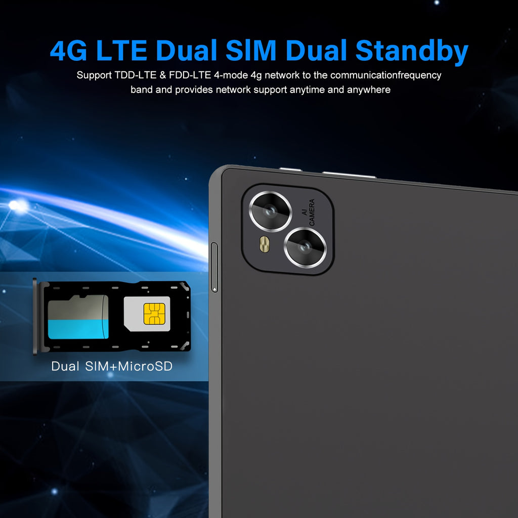 [Ideal Gift] CR 2025 NEW Android Tablet, 10. 1-inch 1280x800 HD Touch Screen, ROM 128GB with Support 1TB TF Card Extension, MTK CPU, with Keyboard, Protective Case, Mouse, Stylus(No Electricity) As Gift, 5G/2. 4G Wi-Fi, 5+8MP Dual Camera, Type-C Port 2in