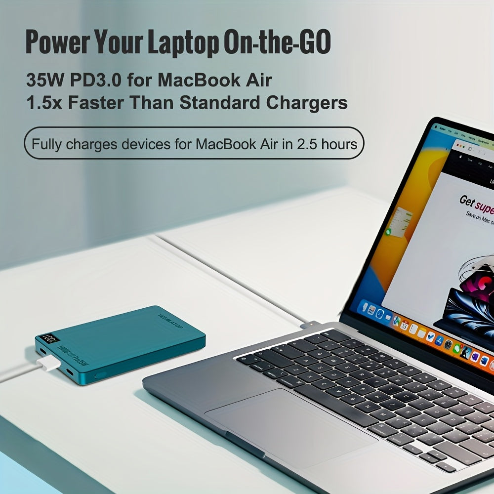Compact 10000Mah Magnetic Wireless Fast Charging Power Bank, Featuring USB Type C 35W PD, USB 30W Qc 3.0 Fast Charging, Compatible with PPS, Designed for Magsafe Battery Pack
