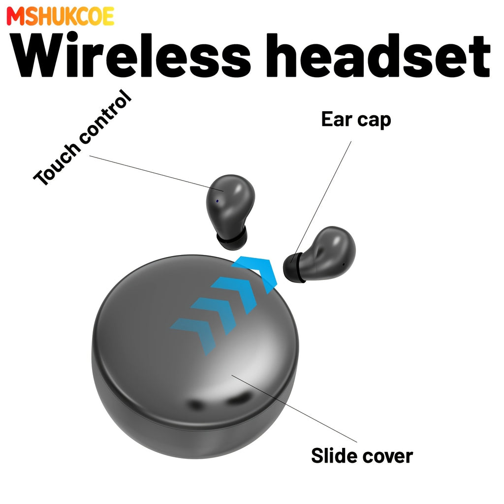 MSHUKCOE Invisible Sleeping Headphones - Ultra Small Mini In Ear Sport 6.0 Bluetooth Wireless Earphones, 6D Bass Sound Effect HIFI Music Earbuds, Low Latency, Dual Noise Reduction, And Sleep/Game Mode, Birthday Gifts for Couples, Students, And Adults