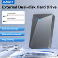 G20pro EAGET 1TB USB3.0 Portable Hard Drive, Dual-Disk Design, 5GB/s Transfer Speed, 2.5inh External Mechanical Hard Drive, Plug & Play, Wide Compatibility for PC, Laptop, Mac, Business & Home Use, Data Backup, Sleek Design, Reliable Storage