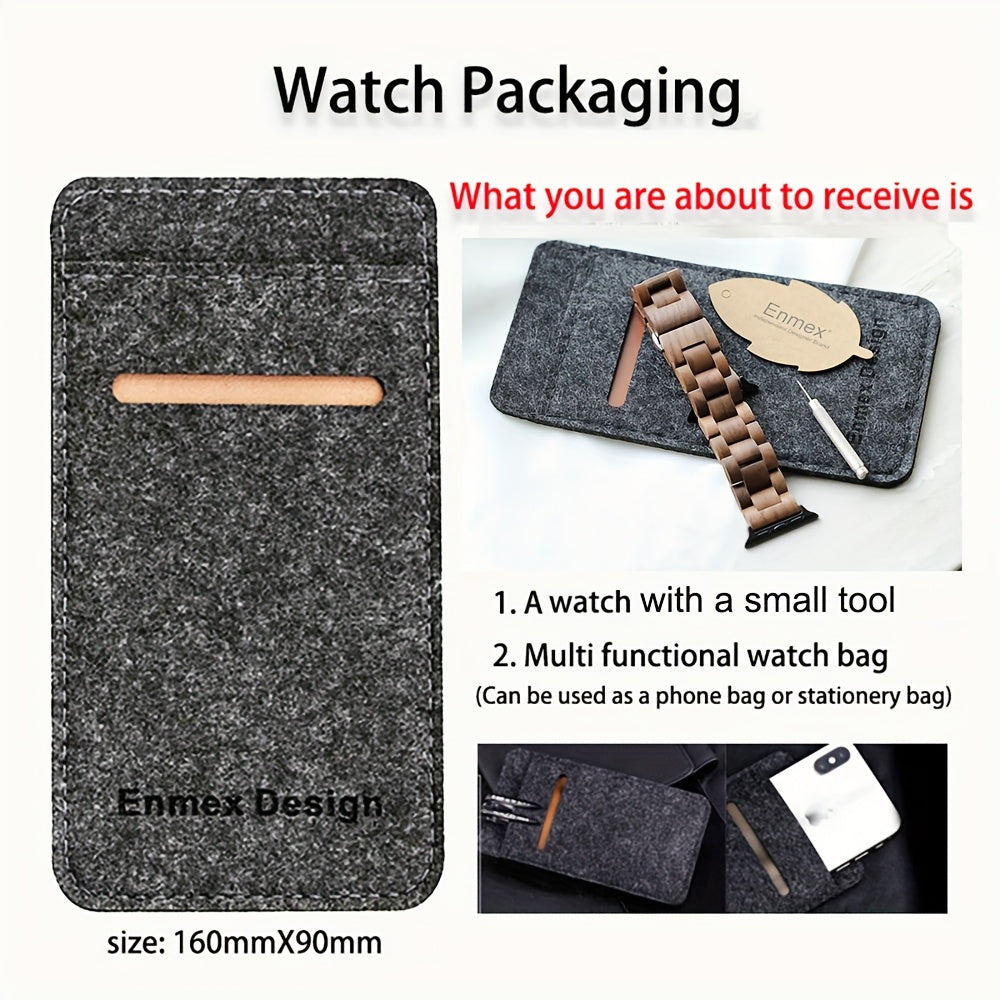 Blackwood & Walnut Wood Watch Band for Apple Watch - Stylish, Lightweight, and Durable Design with Adjustable Buckle, Comfortable Fit, Perfect for Casual Attire, Smartwatch Accessory | Adjustable Strap | Natural Wood Texture
